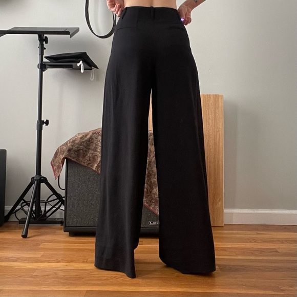 Magaschoni Black Wide Leg Pleated Palazzo Trousers - 4 Tall - Picture 5 of 5